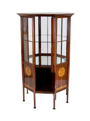 Art Nouveau Hexagonal Vitrine, 1900s-CXC-1154021