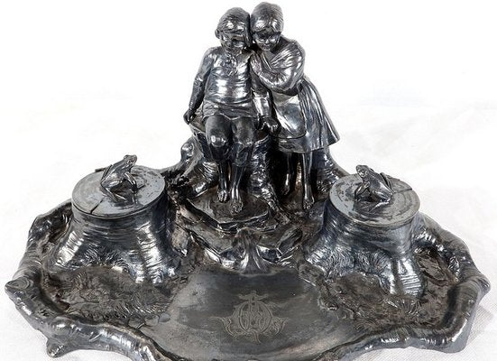 Art Nouveau Inkwell in Pewter, 1900-RVK-1166239