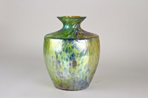 Art Nouveau Iridescent Glass Vase attributed to Fritz Heckert, Bohemia, 1905-TQA-1789553