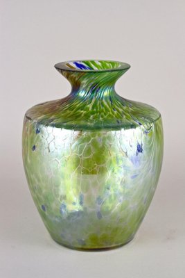 Art Nouveau Iridescent Glass Vase attributed to Fritz Heckert, Bohemia, 1905-TQA-1789553