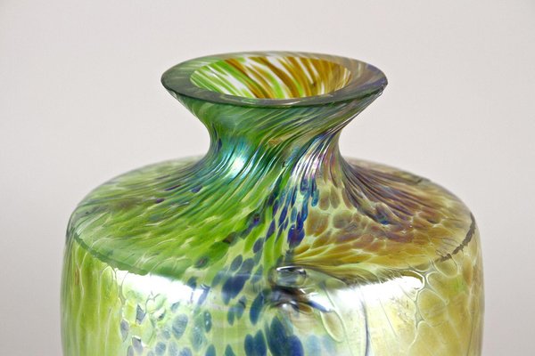 Art Nouveau Iridescent Glass Vase attributed to Fritz Heckert, Bohemia, 1905-TQA-1789553