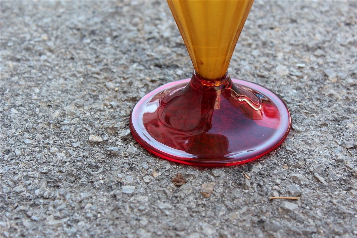 Art Nouveau Italian Blown Murano Glass Vase, 1920s