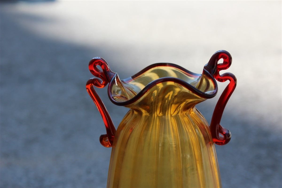 Art Nouveau Italian Blown Murano Glass Vase, 1920s