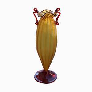 Art Nouveau Italian Blown Murano Glass Vase, 1920s-EH-627519