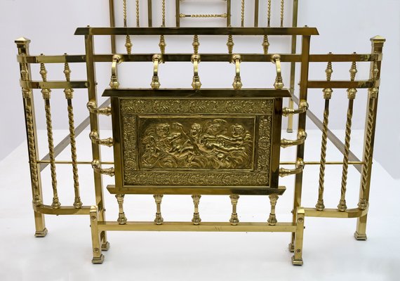 Art Nouveau Italian Double Bed Brass, 1900s-FER-1141842