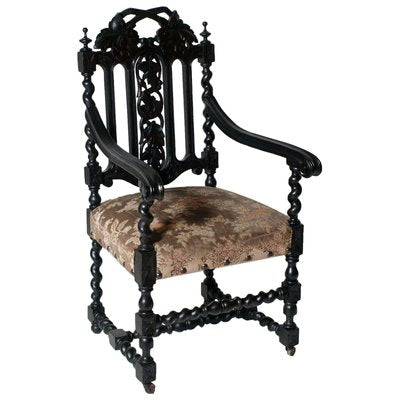 Art Nouveau Italian Ebonized Lounge Chair from Fratelli Mora, 1890s-NJV-708534