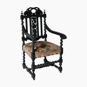 Art Nouveau Italian Ebonized Lounge Chair from Fratelli Mora, 1890s-NJV-708534