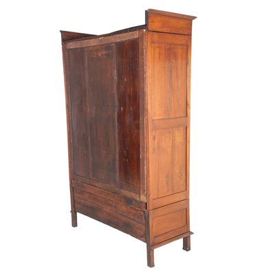 Art Nouveau Italian Hand-Carved Solid Cherry Wardrobe by Dini & Puccini-NJV-1111709