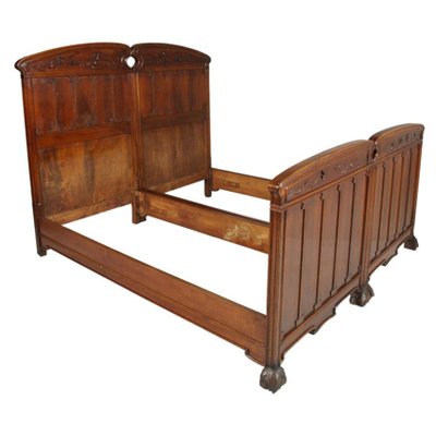 Art Nouveau Italian Walnut Beds from Cadorin, Set of 2-NJV-730469