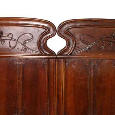 Art Nouveau Italian Walnut Beds from Cadorin, Set of 2-NJV-730469