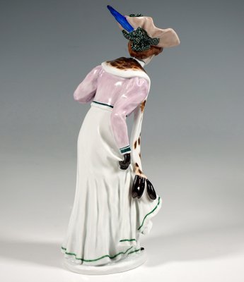 Art Nouveau Lady with Muff Figurine attributed to Konrad Hentschel for Meissen, 1906-EMT-1812077