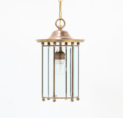 Art Nouveau Lantern in Brass with Glass, 1900s-MY-1229121