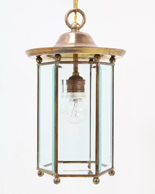 Art Nouveau Lantern in Brass with Glass, 1900s-MY-1229121