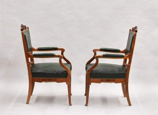 Art Nouveau Leather Armchairs, Set of 2-WMV-1127756