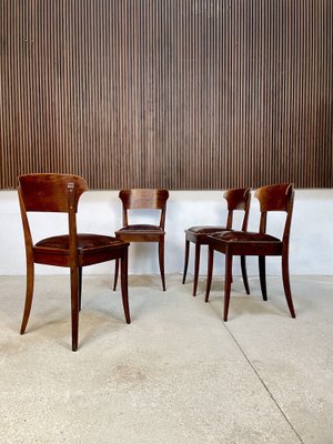 Art Nouveau Leather Dining Chairs by Richard Riemerschmid for Deutsche Werkstätten Hellerau, 1920s, Set of 4-JP-1332445