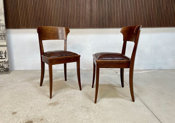 Art Nouveau Leather Dining Chairs by Richard Riemerschmid for Deutsche Werkstätten Hellerau, 1920s, Set of 4-JP-1332445