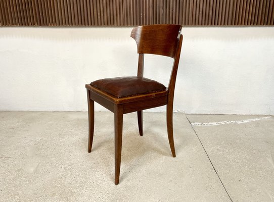 Art Nouveau Leather Side Chair by Richard Riemerschmid for Deutsche Werkstätten Hellerau, 1920s-JP-1335422