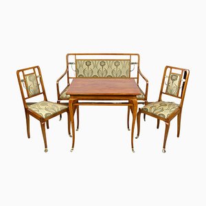 Art Nouveau Living Room Set, Austria, 1910s, Set of 4-TQA-1322284