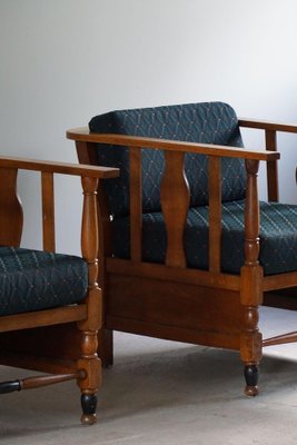 Art Nouveau Lounge Chairs in Oak, 1920s, Set of 2-MXF-1404407