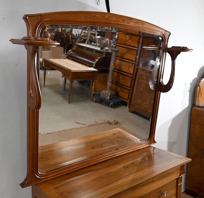 Art Nouveau Mahogany Console Mirror, 1900s-RVK-1398111