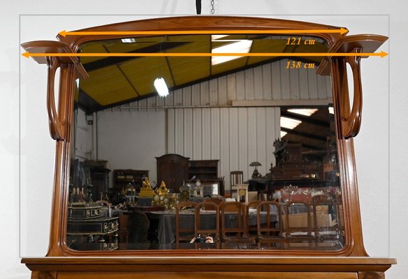 Art Nouveau Mahogany Console Mirror, 1900s-RVK-1398111