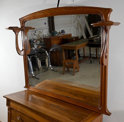 Art Nouveau Mahogany Console Mirror, 1900s-RVK-1398111