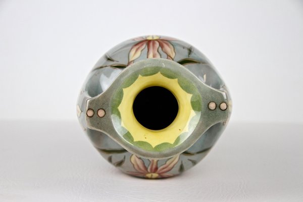 Art Nouveau Majolica Vase by Gerbing & Stephan, Bohemia, 1910s-TQA-1321910