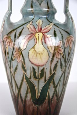 Art Nouveau Majolica Vase by Gerbing & Stephan, Bohemia, 1910s-TQA-1321910