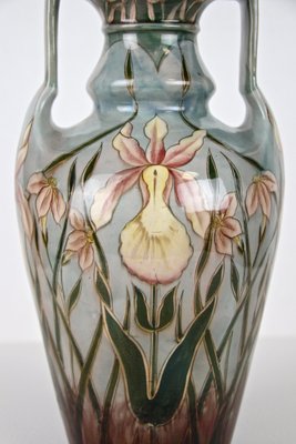 Art Nouveau Majolica Vase by Gerbing & Stephan, Bohemia, 1910s-TQA-1321910