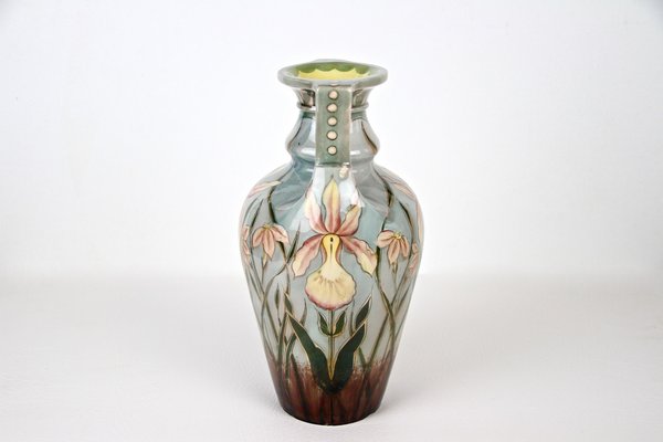 Art Nouveau Majolica Vase by Gerbing & Stephan, Bohemia, 1910s-TQA-1321910