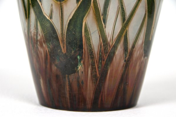 Art Nouveau Majolica Vase by Gerbing & Stephan, Bohemia, 1910s-TQA-1321910