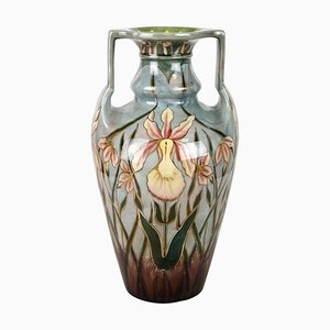 Art Nouveau Majolica Vase by Gerbing & Stephan, Bohemia, 1910s-TQA-1321910