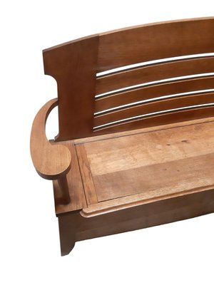 Art Nouveau Minimalist Oak Bench, 1900s-ES-753933