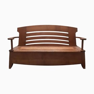 Art Nouveau Minimalist Oak Bench, 1900s-ES-753933