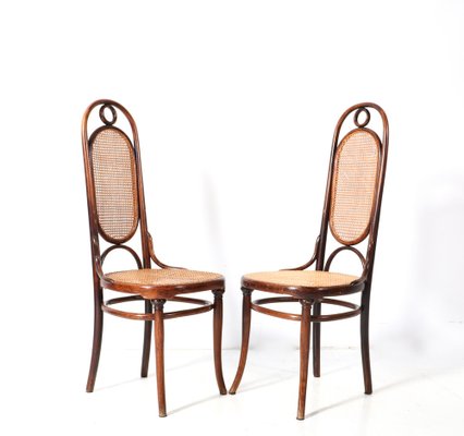 Art Nouveau Model 17 High Back Chairs in Beech by Michael Thonet for Gebrüder Thonet Vienna Gmbh, 1890s, Set of 2-MY-1768888