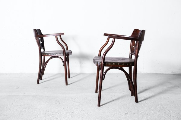 Art Nouveau Model No. 6141 Armchair from Thonets Design Office (Bistritz, 1905) / Execution: Brothers Thonet (Vienna, 1905), 1890s, Set of 2-ZNO-1789105