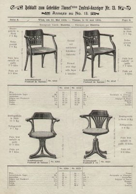 Art Nouveau Model No. 6141 Armchair from Thonets Design Office (Bistritz, 1905) / Execution: Brothers Thonet (Vienna, 1905), 1890s, Set of 2-ZNO-1789105