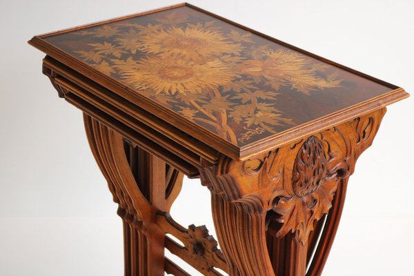 Art Nouveau Nesting Tables in Walnut by Emile Galle Thistle, 1905, Set of 4-WIP-1730482