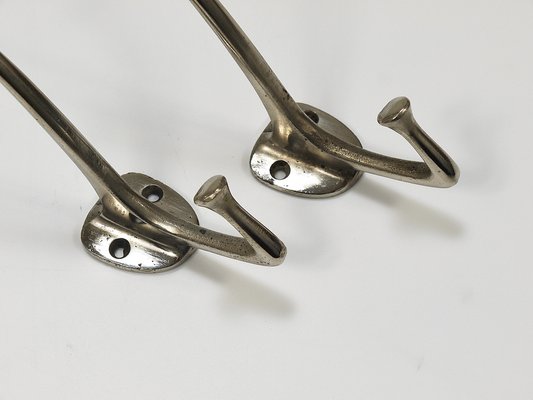 Art Nouveau Nickel Wall Hooks from Adolf Loos, Vienna, 1916, Set of 2-MWV-1813272