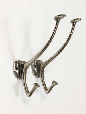 Art Nouveau Nickel Wall Hooks from Adolf Loos, Vienna, 1916, Set of 2-MWV-1813272