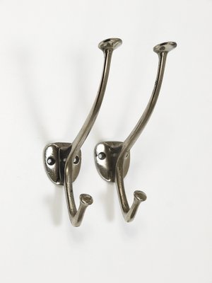 Art Nouveau Nickel Wall Hooks from Adolf Loos, Vienna, 1916, Set of 2-MWV-1813272