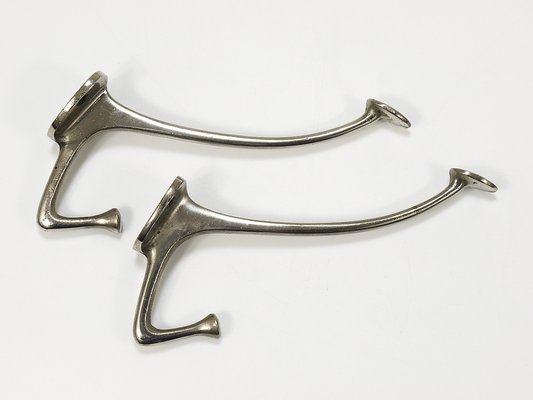 Art Nouveau Nickel Wall Hooks from Adolf Loos, Vienna, 1916, Set of 2-MWV-1813272