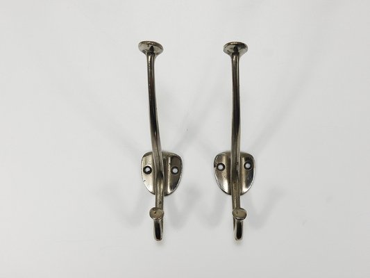 Art Nouveau Nickel Wall Hooks from Adolf Loos, Vienna, 1916, Set of 2-MWV-1813272