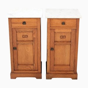 Art Nouveau Oak Jugendstil Nightstands, 1890s, Set of 2-MY-1451593