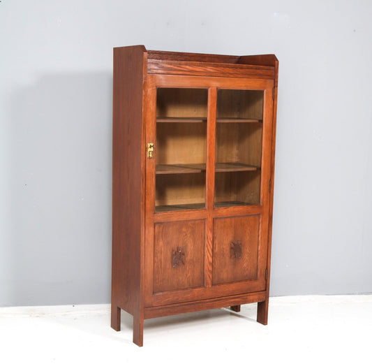 Art Nouveau Oak One-Door Bookcase, 1900s