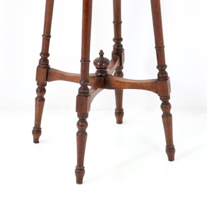 Art Nouveau Oak Pedestal Table or Plant Stand, 1900s-MY-1344354