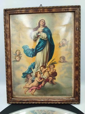 Art Nouveau Oil Print of Our Lady on the Globe, 1890s-CAQ-1794158