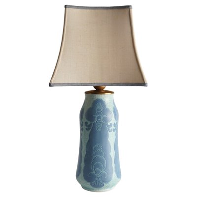 Art Nouveau Pale Blue Ceramic Table Lamp by Josef Ekberg for Gustavsberg, 1919-RUK-1821678