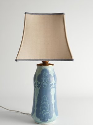 Art Nouveau Pale Blue Ceramic Table Lamp by Josef Ekberg for Gustavsberg, 1919-RUK-1821678