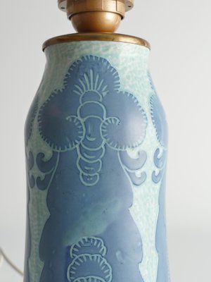 Art Nouveau Pale Blue Ceramic Table Lamp by Josef Ekberg for Gustavsberg, 1919-RUK-1821678